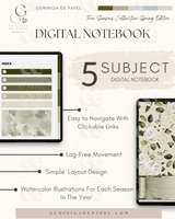 5-Subject Digital Notebook-Blooming Spring Edition