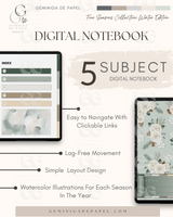 5-Subject Digital Notebook-Cozy Winter Edition