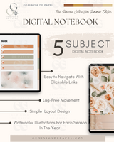 5-Subject Digital Notebook-Sunny Summer Edition