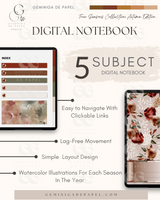 5-Subject Digital Notebook-Warm Autumn Edition