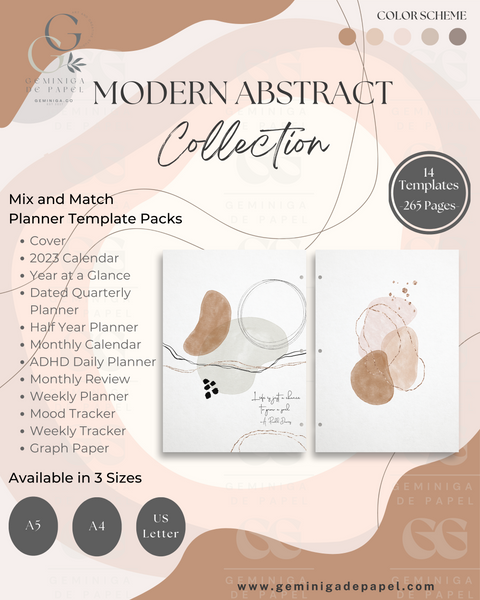 Printable Planner Bundle-Modern Abstract Collection