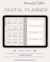 Digital Planner-Minimalist Edition-Tawny Beige