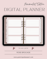 Digital Planner-Minimalist Edition-Rose Brocade