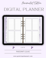 Digital Planner-Minimalist Edition-Radiant Lilac