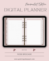 Digital Planner-Minimalist Edition-Rose Brocade