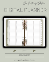 Digital Planner-The Botany Edition-Sage Green