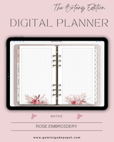 Digital Planner-The Botany Edition-Rose Embroidery